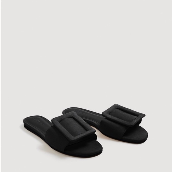 mango buckle leather sandals